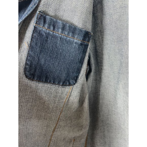 RARE Vintage Oshkosh Dark Denim Chore Barn Coat 90's Utility Workwear LG - Picture 4 of 6